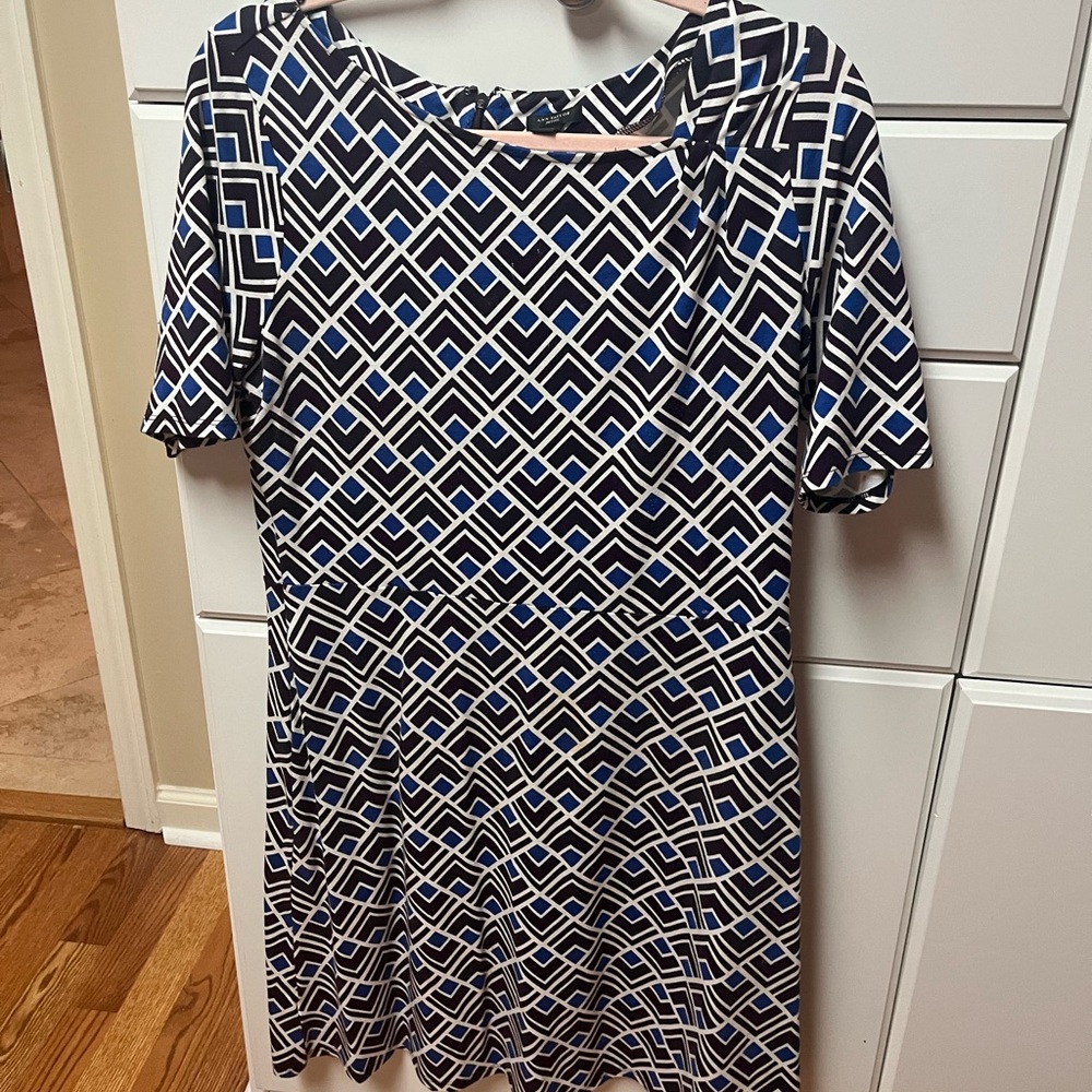 Ann Taylor Petite 12P stretchy blue and purple dress